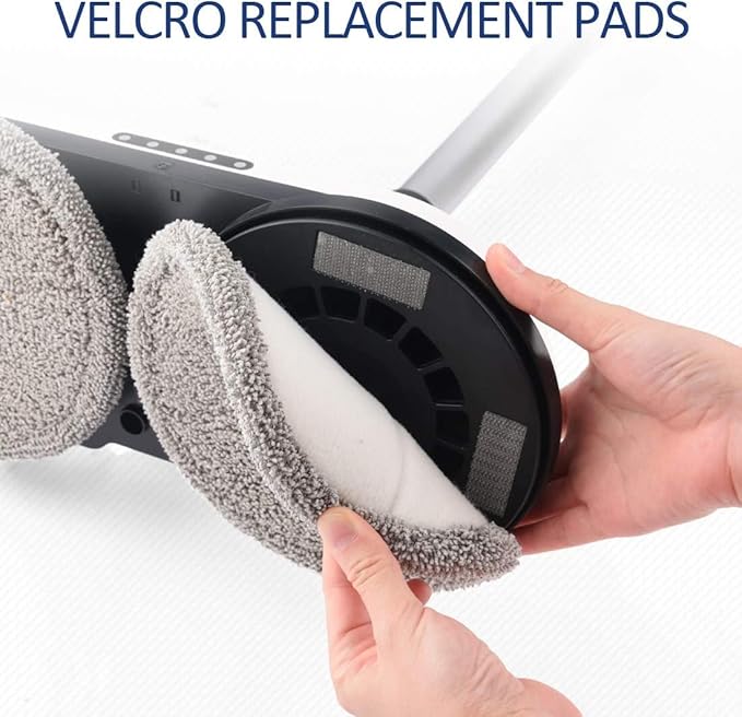 iDOO Replacement Pads for Cordless Electric Mop - Washable and Reusable Microfiber Heads, 4 PCS Mop Pads & Weighted Heating Pad