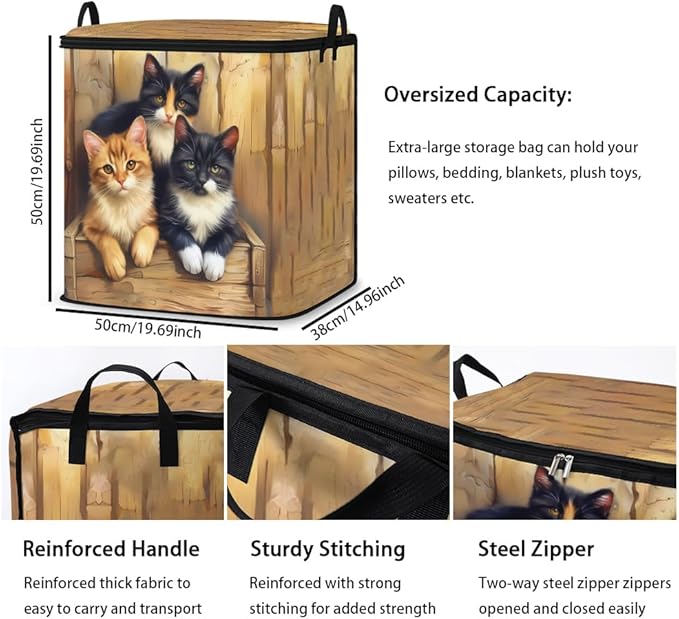 2pcs closet organizers and storage under bed,clothing blanket sweater sheet bedding comforter duvet quilt pillow toy storage bags with lids