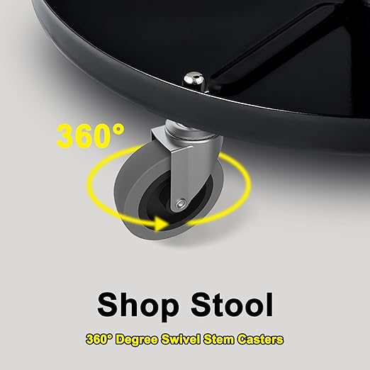 4 Inch Swivel Stem Caster Wheels, 7/16-Inch Stem Diameter Rubber Castors, Heavy Duty TPR Replacement Wheels for Utility Carts Rubbermaid Mop Bucket Shop Vac Weber Grills - 4 Pack