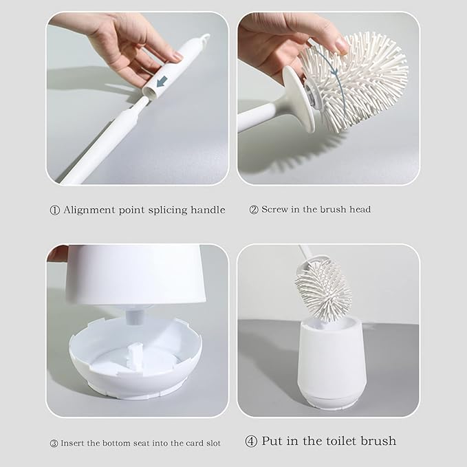 Floor-Standing Toilet Brush Set Toilet Bowl Brush for Bathroom with Holder Hanging Rope Toilets Cleaner Brush Toiletd Scrub Brushs Cleaning Tools Cleaning Supplies Bathroom Accessories