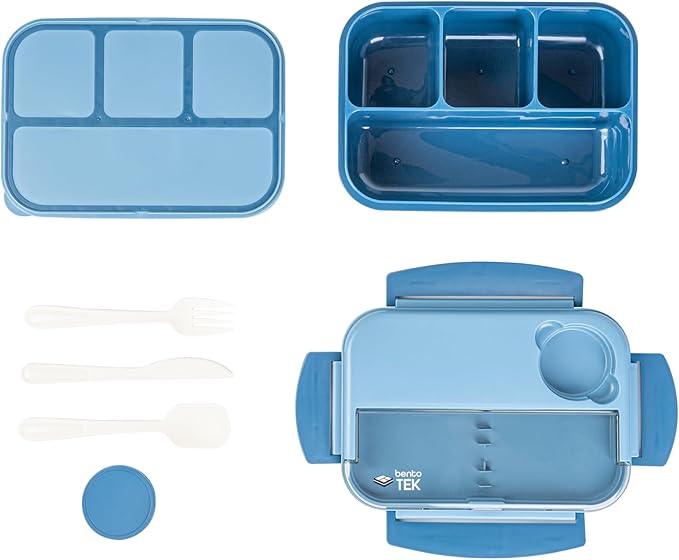 Restaurantware Bento Box 1 Count 44 Ounce Plastic Lunch Box With Cutlery