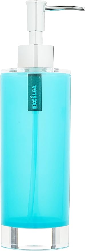 Excelsa Soap Dispenser, Polystyrol Blue, 6.5 x 6.5 x 22 cm
