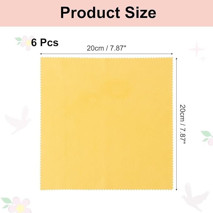 uxcell 12 Pcs Microfiber Cleaning Cloth for Glasses, 8 x 8 Inch Eyeglass Cleaning Cloth, Glasses Cleaner Wipes for Electronics Lenses Screens Cameras Cell Phones, Yellow