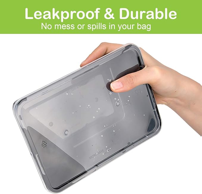 AIFUSI 50 Pack Meal Prep Container, Disposable Lunch Box, Food Storage Washable Containers with Lids