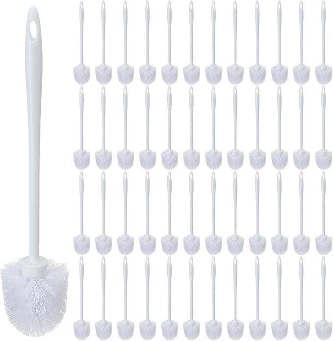 Tioncy 50 Pcs 14.2 Inch Toilet Brush Commercial Heavy Duty Toilet Bowl Cleaning Scrub Long Scrubber for Bathroom Cleaning Supplies