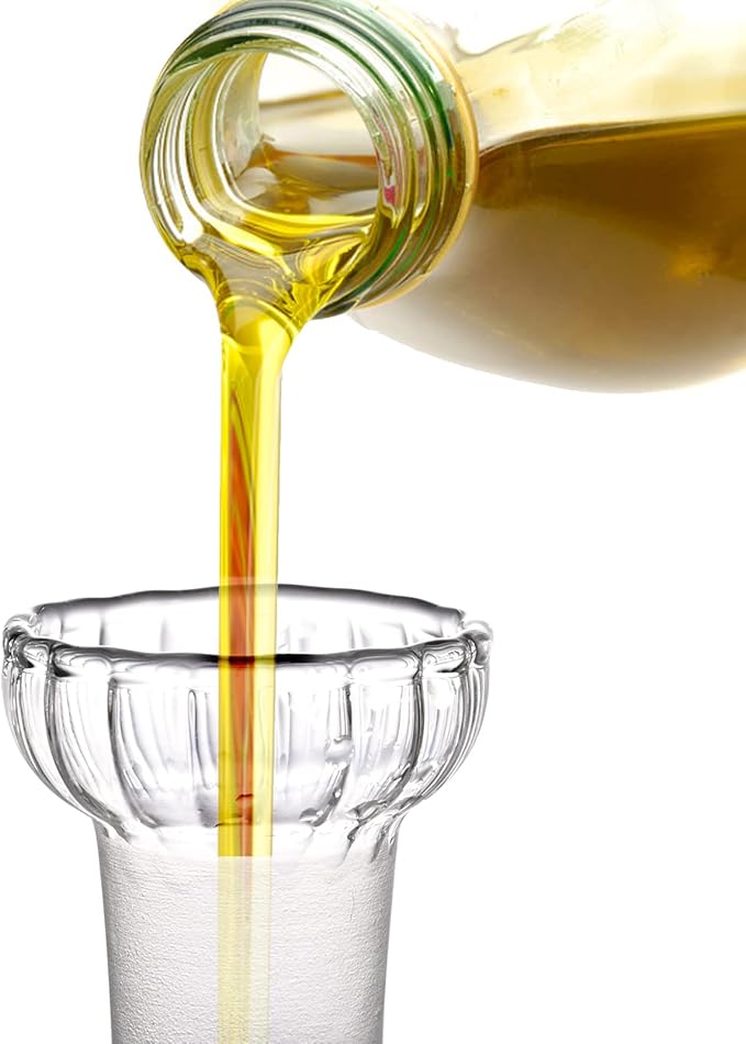 ELETON Stripe BallBorosilicate Glass Olive Oil Dispenser – Non Drip 5 oz Bottle for Kitchen, Leak Proof Vinegar Cruet, Easy Clean Modern Pourer(5oz/125ml)