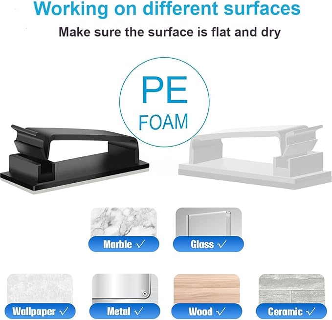 Adhesive Cable Management Wire Clips 39 Pcs,Wires Clips Holders for Cords on wall,Outdoor Cable Clips,Suitable for Under Tables,Cars,Walls,televisions,Christmas Lights