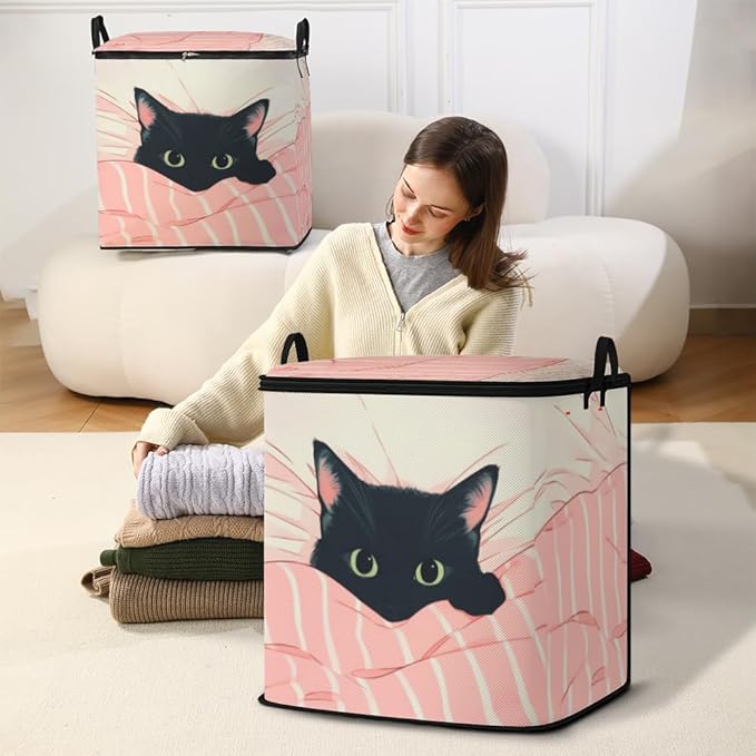 2pcs closet organizers and storage under bed,clothing blanket sweater sheet bedding comforter duvet quilt pillow toy storage bags with lids