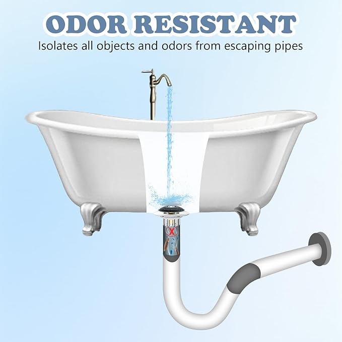 Universal 3 in 1 Bathtub Drain Stopper Bathtub Drain Hair Catcher, Pop-up Tub Stopper with Effective Filter Basket