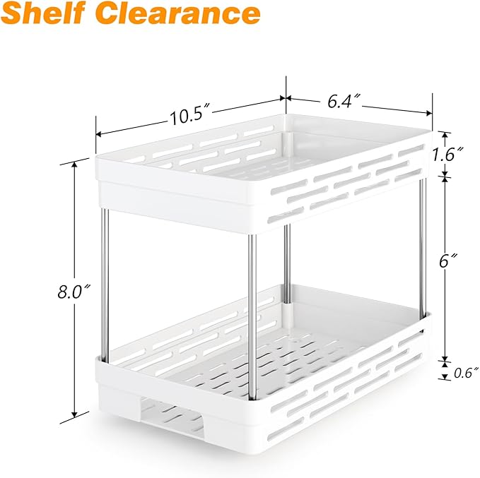 Pull Out Spice Rack Organizer for Cabinet, 2 Pack Widen Slide Out Spice Racks Organizer, Spice Cabinet Organizers, Cabinet Size Need:12'' Highx11'' Deepx6.75'' Wide,Hold 15 Spice Jar Each Tier-2Tier
