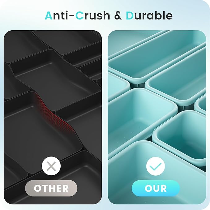 【Military Grade】A-LuGei Drawer Organizer,【𝟱𝗦𝗶𝘇𝗲】Makeup organizer,【Holds 177 Items】Bathroom Organizers and Storage,Organization and Storage