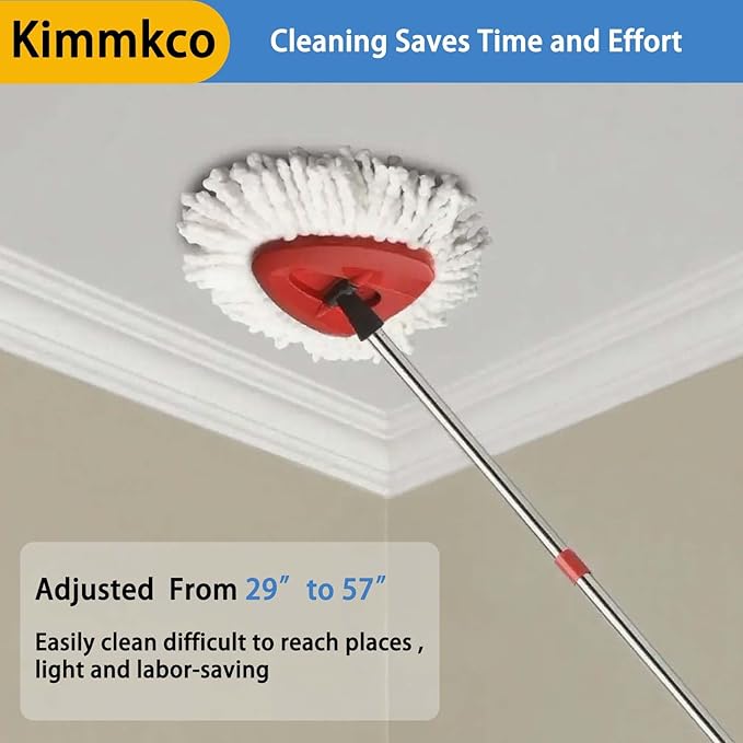 Spin Mop Replacement Handle, 4-Section 30-to-58 inch Mop Stick Replacement for Ocedar Mop Handle for Easy Wring and Rinse Clean, Germany Screw Joint (Mop Head&Base not Included)