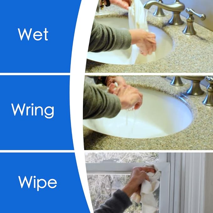 Microfiber Magic 4 Pack Glass & Mirror Cleaning Cloths - Streak Free, Lint Free, Perfect for Cars & Windows