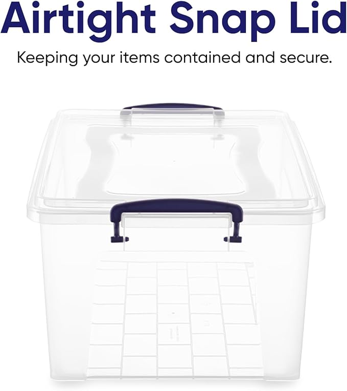 Storage Bins with Lids, Clear Plastic Containers for Organizing, 2 Pack, 28.5 Qt