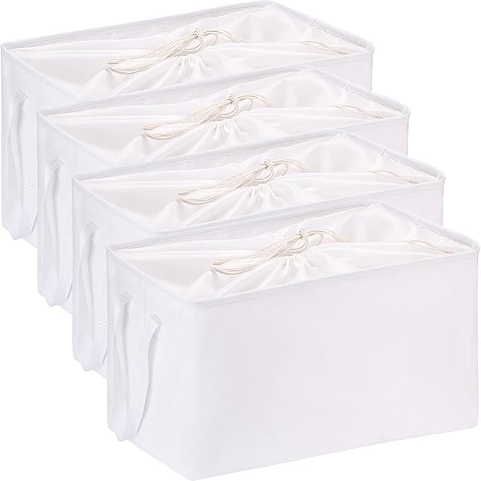 102L XXL Storage Bins, 4-Pack Closet Organizers and Storage, White