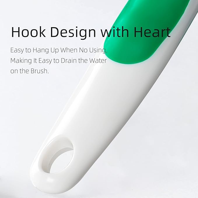 2-Pack Scrub Brush for Cleaning with Long Handle,Medium Firm Brush Bathroom Cleaning Supplies and Bathtub Cleaner and Shower Cleaning Brush,Multi-Scene Use for Kitchen or Carpet Brush,White&Green