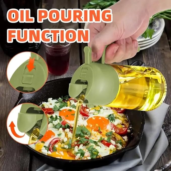 Premium Oil Sprayer for Cooking - Refillable Glass Mister for Olive & Vegetable Oil - Ideal Oil Spray Bottle for Grilling or Air Fryer - Kitchen Use Spritzer Dispenser for Vinegar & More