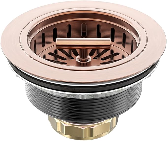 KONE 3.5" Copper Sink Drain - Stainless Steel Strainer