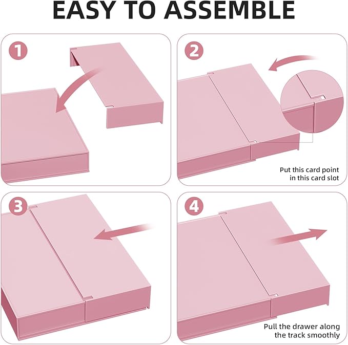 Expandable Desk Drawer Organizer, Pink