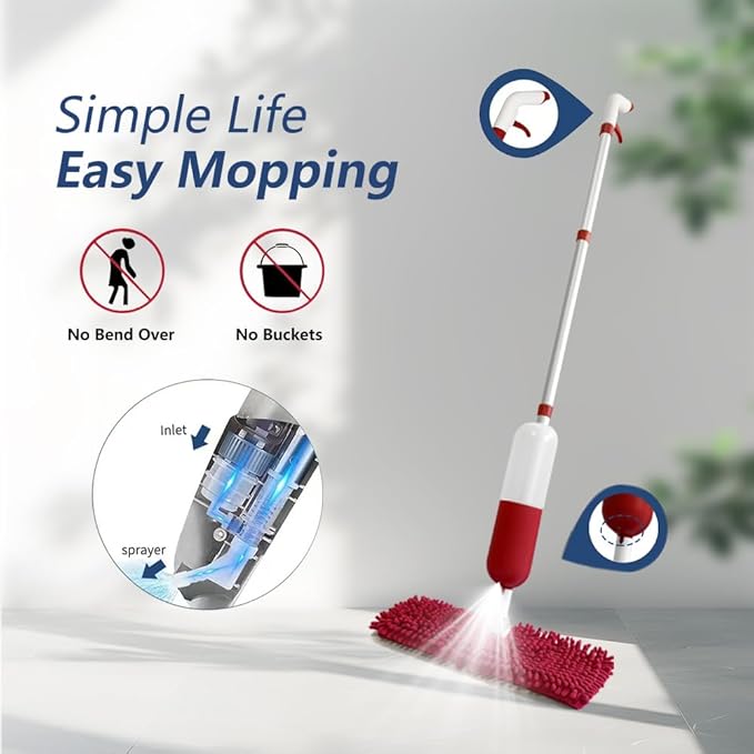 Spray Mop for Floor Cleaning Wet & Dry Mops Multi-Purpose Spray Mop - 2-in-1 Dry and Wet Microfiber Floor Cleaning mop,Comes with a 650 ml Reusable can Bottle