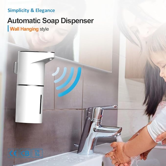Automatic Foaming Soap Dispenser, 12oz/350ml Hand Soap Dispenser with 3levels Adjustable, Type-C Rechargable & Self Clean Touchless Soap Dispensers for Kitchen Bathroom Hotels
