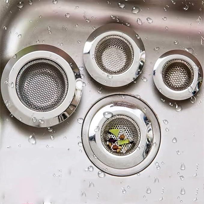 Drain Hair Catcher,Drain Stoper,Shower Drain Cover for Bathtub, Kitchen Sink Strainer, Stainless Steel Bathroom Sink, Drain Stopper with (4 PCS,2.1 in)