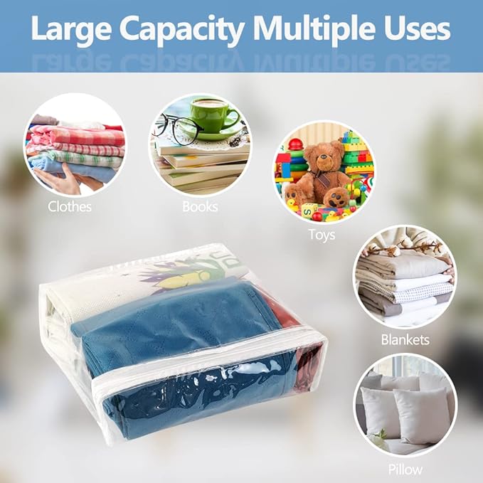 25Pcs Clear Vinyl Zippered Storage Bags