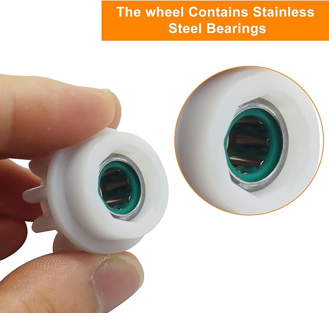 3 Pack Spin Mop Bucket Gear Replacement – Stainless Steel & Plastic White Gears, One Way Clutch Bearing Sprockets for Spin Mop Bucket Repair