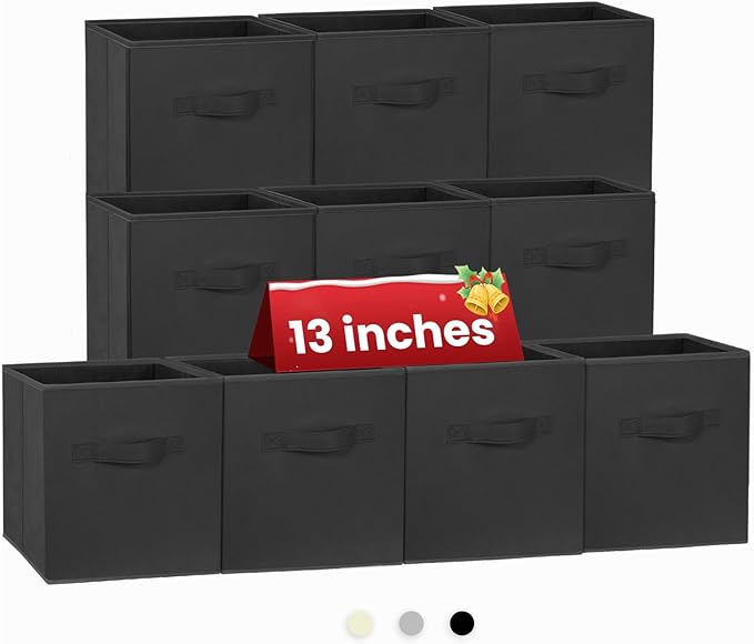 Large Storage Cubes- 13 Inch Cube Storage Bins for Organizing Shelves Kallax