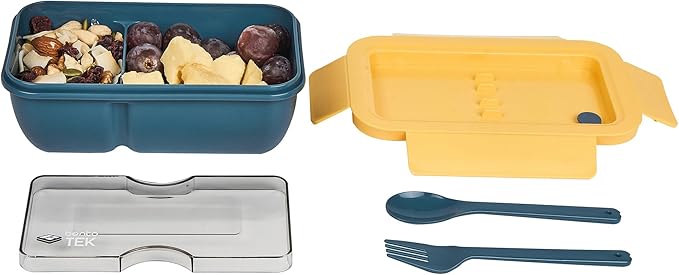 Restaurantware-Bento Tek 28.7 Ounce Bento Boxes, 10 Reusable Lunch Containers - With Fork And Spoon, Does Not Contain BPA