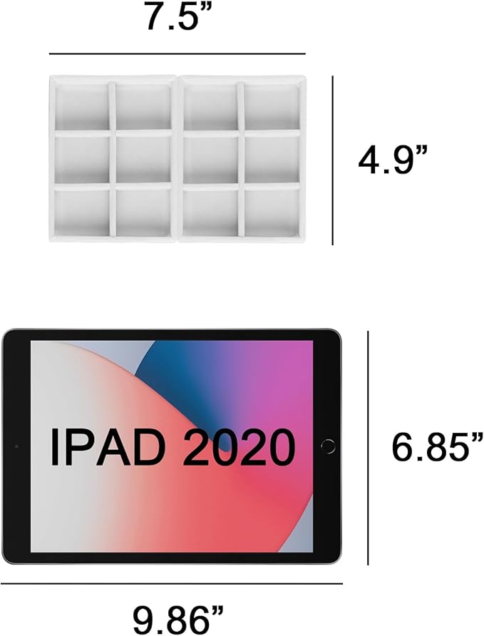 Small Jewelry Tray Set, Stackable Velvet Jewelry Organizer Tray, Set 2,White