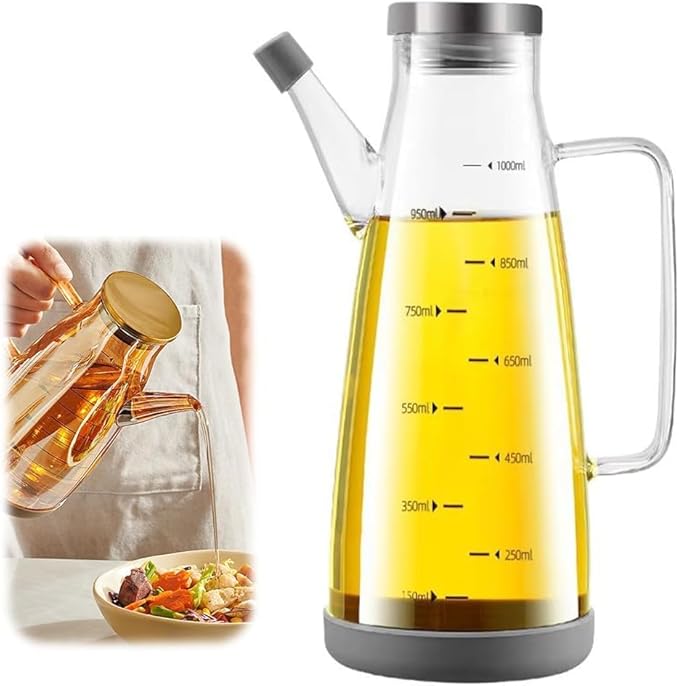 Generic Oil Dispenser Bottle with Drip Free Spout - 34 oz Glass Oil Dispenser - Kitchen, Barbecue, Air Fryer, Frying - Cooking Kitchen Gadgets