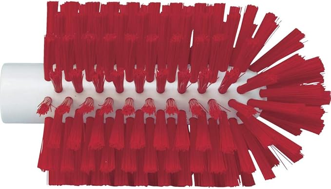 Vikan 5380-90-4 Stiff Tube Brush, Polyester, 3-1/2" x 6-1/4" OAL, Red