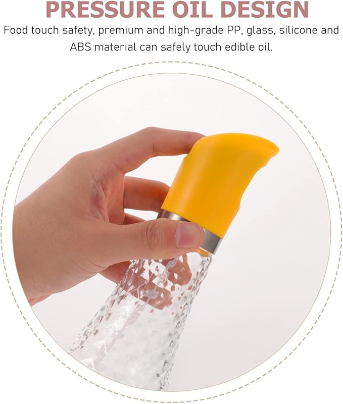 CALLARON Clear Oil Dispenser Bottle Press Type Olive Oil Sprayer for Cooking Ergonomic Design for Healthy Diet Versatile for Liquid Seasonings Kitchen Tool for Frying BBQ Salad