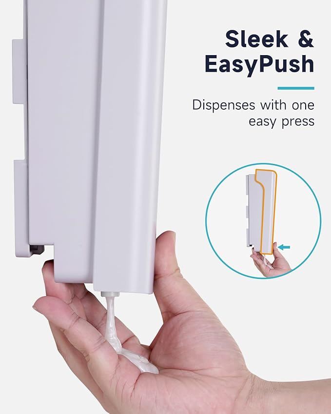 AIKE 2 Chambers Shower Shampoo and Conditioner Dispenser 2 x 11.8 fl.oz. for Bathroom(White)