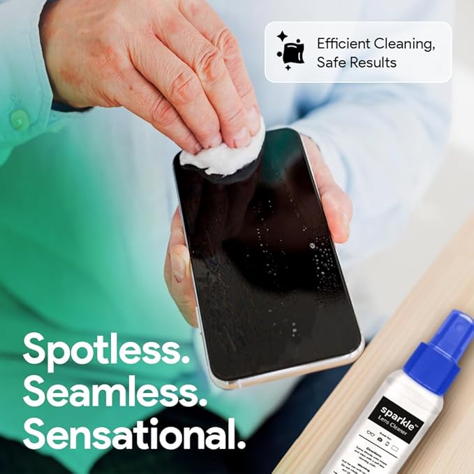 Sparkle Anti-Reflective Lens Cleaner Spray kit | (1) 1oz Glasses Cleaner Spray + (1) Microfiber Cloth for Eyeglasses, Sunglasses, Lenses