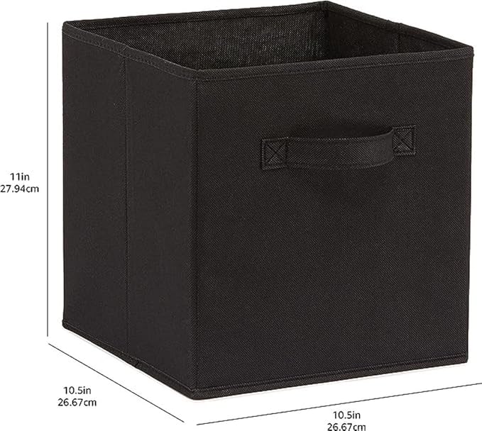 Amazon Basics Collapsible Fabric Storage Bins Organizer with Handles, Sturdy