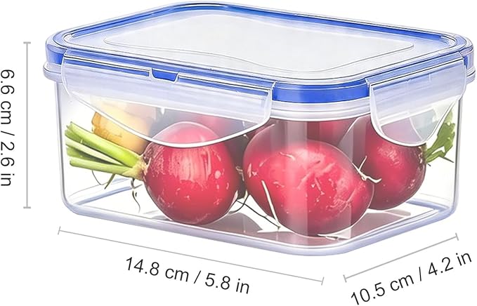 KIGI Food Storage Containers with Airtight Lids, Leak-Proof & Stackable, 4-Sided Locking lids, Ideal for Meal Prep, Snack, Fruit, Lunch & Leftovers
