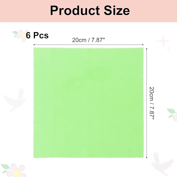 uxcell 12 Pcs Microfiber Cleaning Cloth for Glasses, 8 x 8 Inch Eyeglass Cleaning Cloth, Glasses Cleaner Wipes for Electronics Lenses Screens Cameras Cell Phones, Green