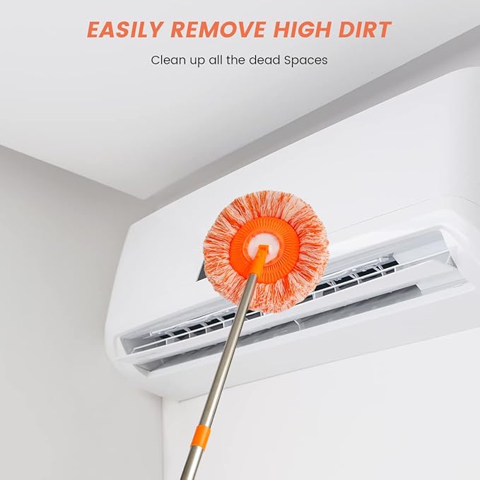 360° Rotatable Adjustable Cleaning Mop with 4 Mop Head, Extendable Wall Cleaning Mop, Spin Mop for Floor Cleaning, Wall Cleaning Bathroom Cleaning Household Supplies,Spin Mop for Floor Wall Bathroom