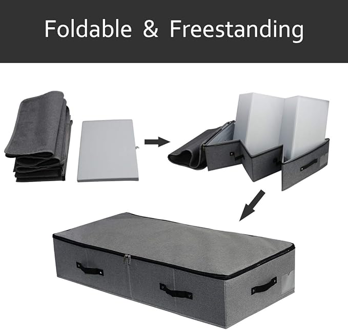 Extra Length Under Bed Storage Organization Containers for Shoes, Clothing