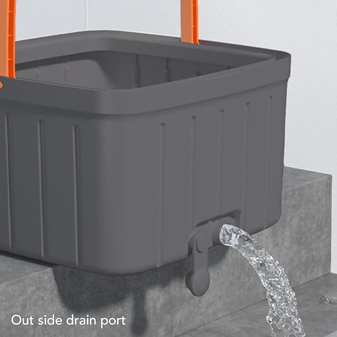 Mop Bucket Set, Self Wringing 360 Degree Rotating System Flat Mop Bucket Set for Hardwood Tile Marble Floor Cleanings