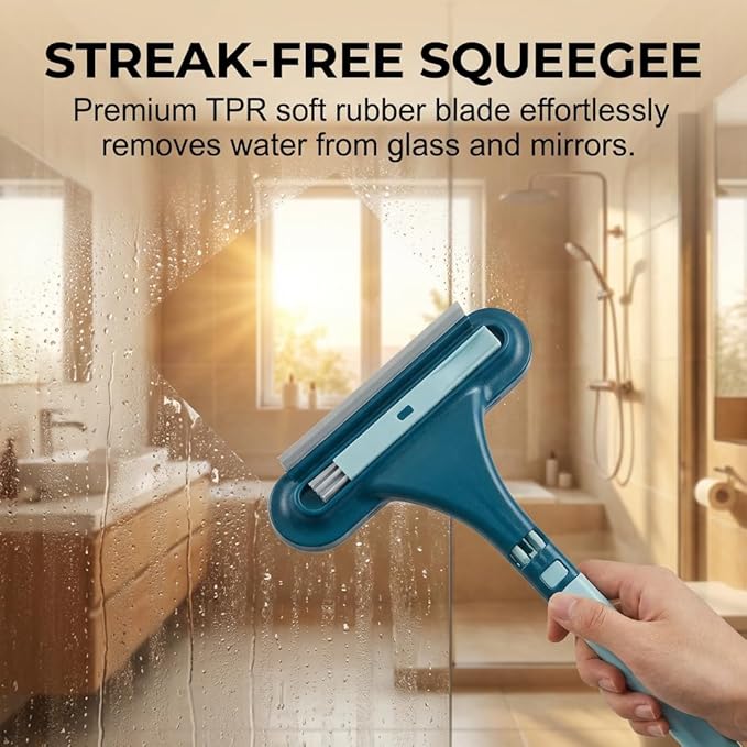 Window Screen Cleaner, 2 in 1 Detachable Window Cleaning Brush with Squeegee