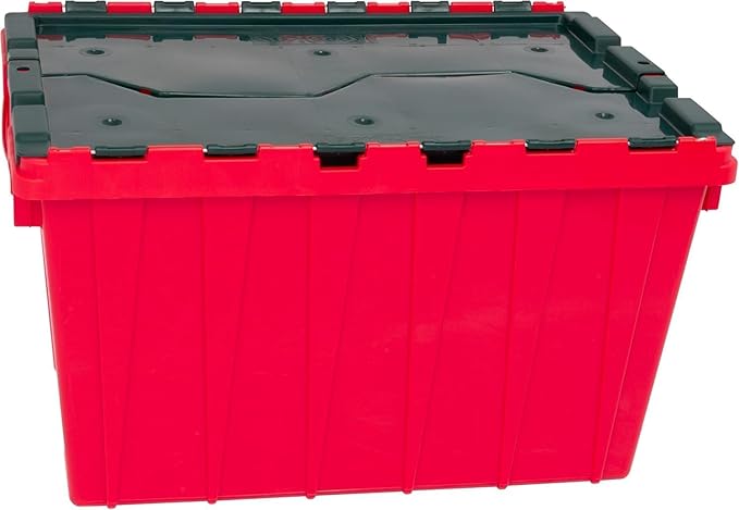 KeepBox 12 Gallon Storage Container, Red/Green