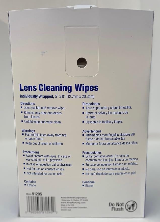 PhysiciansCare Pre-Moistened Anti-Fog, Anti-Static Lens Wipes for Eyeglasses, 1 Pack, (100 Count)