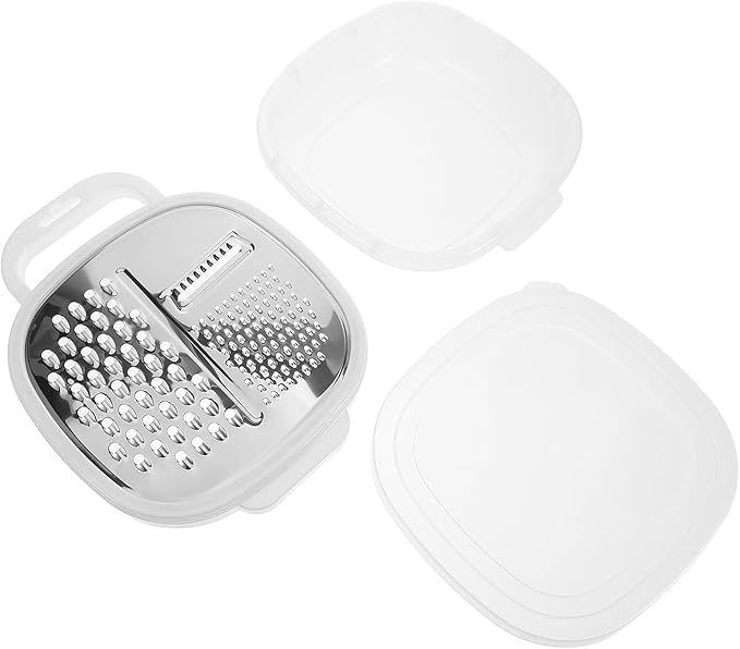ABOOFAN Vegetable Grater and Slicer 9.84X7.59X3.93In Stainless Steel Kitchen Cutter Shredder for Cheese Fruits and Vegetables with Anti-Slip Design