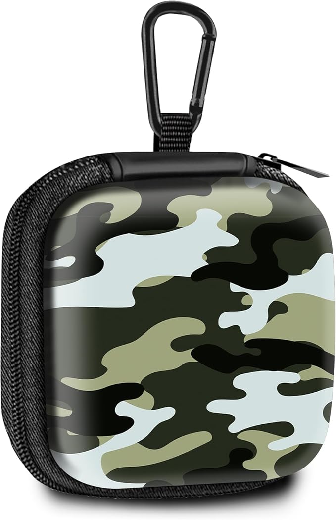 Square Data Cable Earbud Charger Coin Storage Bag Shockproof and Drop-Proof EVA Material Compatible with AirPod(Camouflage)