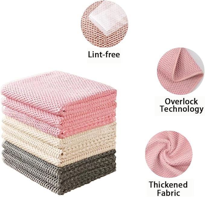 Microfiber Cleaning Cloths 12-Pack – Super Absorbent, Lint-Free Towels with Unique Corn Grain Texture – Reusable Barista Cloths for Espresso Machines, Glass, Kitchen & Car – 12x12 Inches