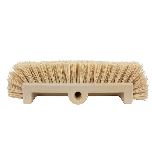 SPARTA Multi-Level Tile Scrub Brush 12" Wide Brush Head, Heavy-Duty Tile Cleaning Brush with End Bristles for Commercial Tiles, Tubs and Floor, Plastic, 12 Inches, Tan, (Pack of 12)