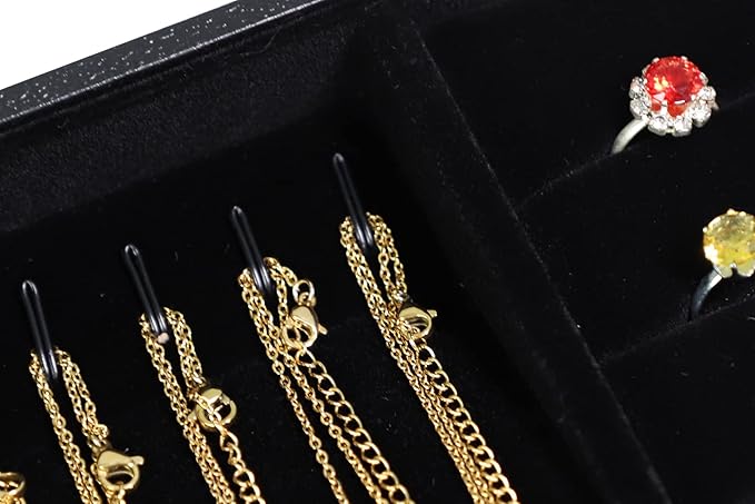 Stackable Jewelry Tray 2 in 1 Necklace Display Tray Showcase Ring Earring